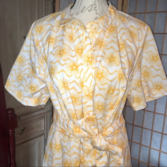 *SOLD* Boden Stars Stripes Midi Button Up Dress16R - Picture 2 of 8